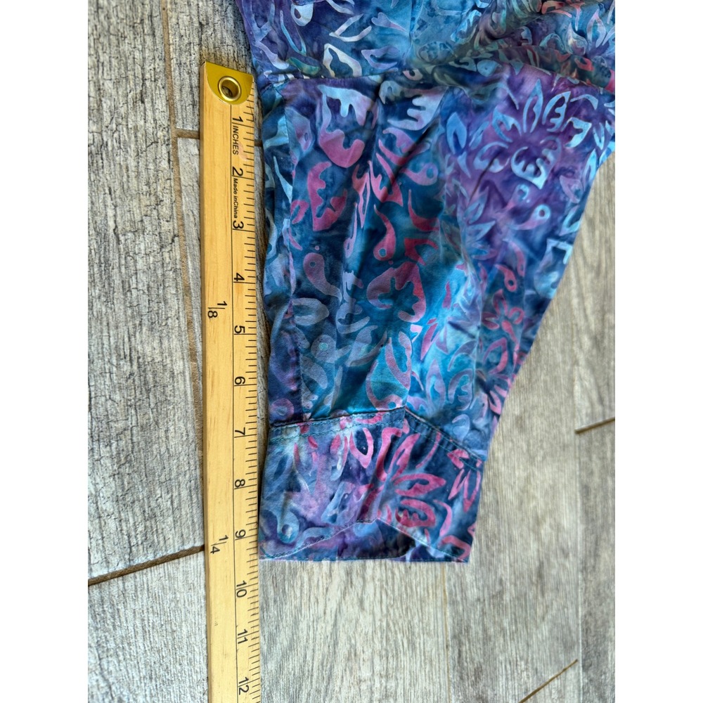 Catherines Blouse Button Front Shirt Plus Size 3X Floral 26 28W HoLe Batik - Picture 11 of 14